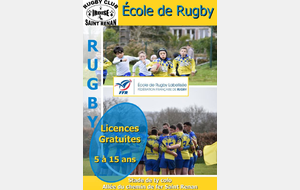 Licences gratuites à l'école de rugby