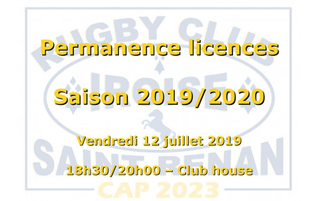Renouvellement de licence et inscriptions