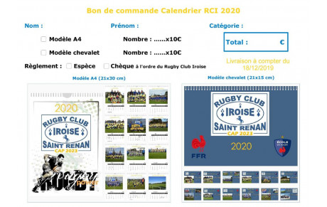 Calendrier 2020 du RCI